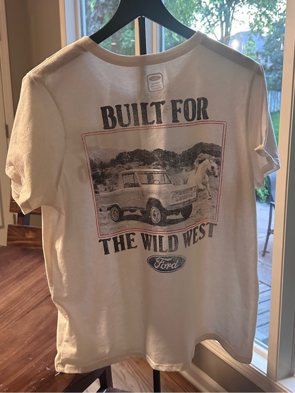 Ford White Graphic Tee with Brown and Black Vintage Truck Print